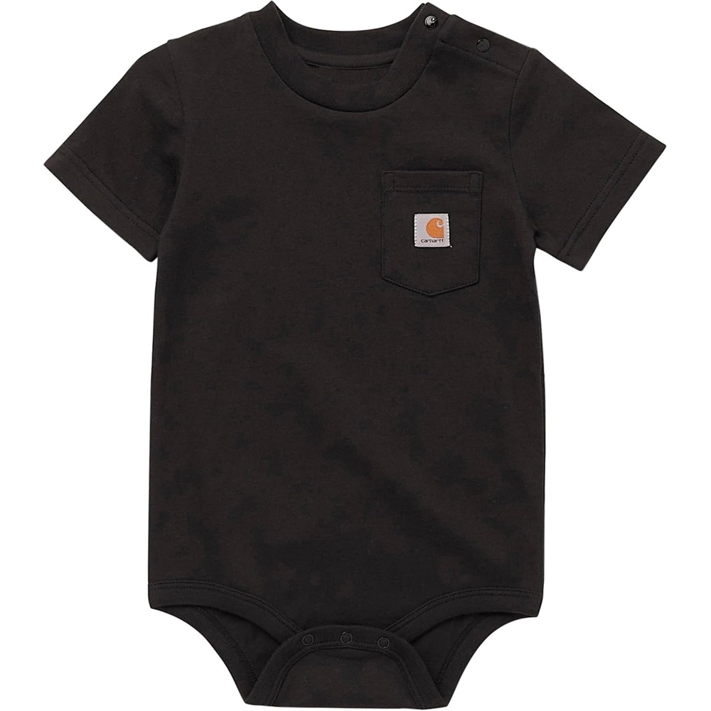 image:imageCarhartt Unisex Baby Shortsleeve Bodysuit Pocket TshirtCaviar Black