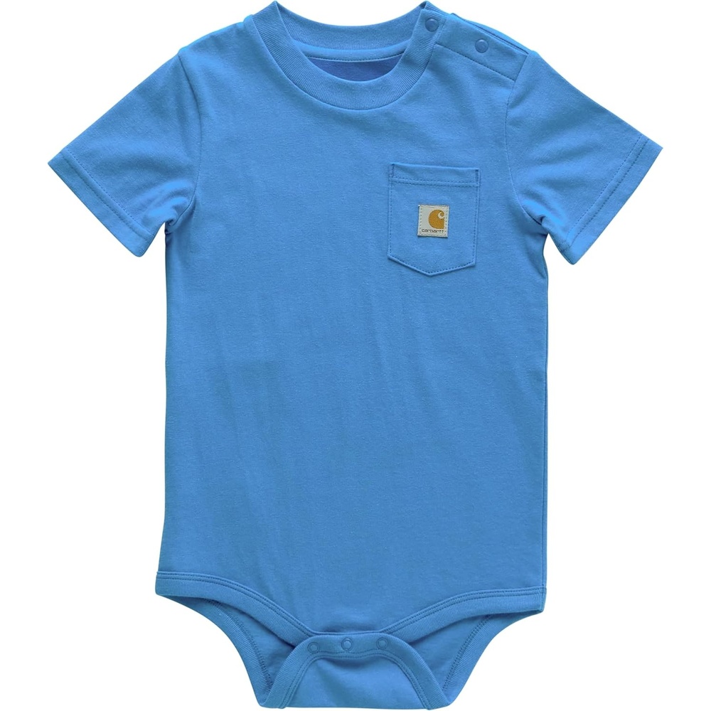 image:imageCarhartt Unisex Baby Shortsleeve Bodysuit Pocket TshirtFrench Blue