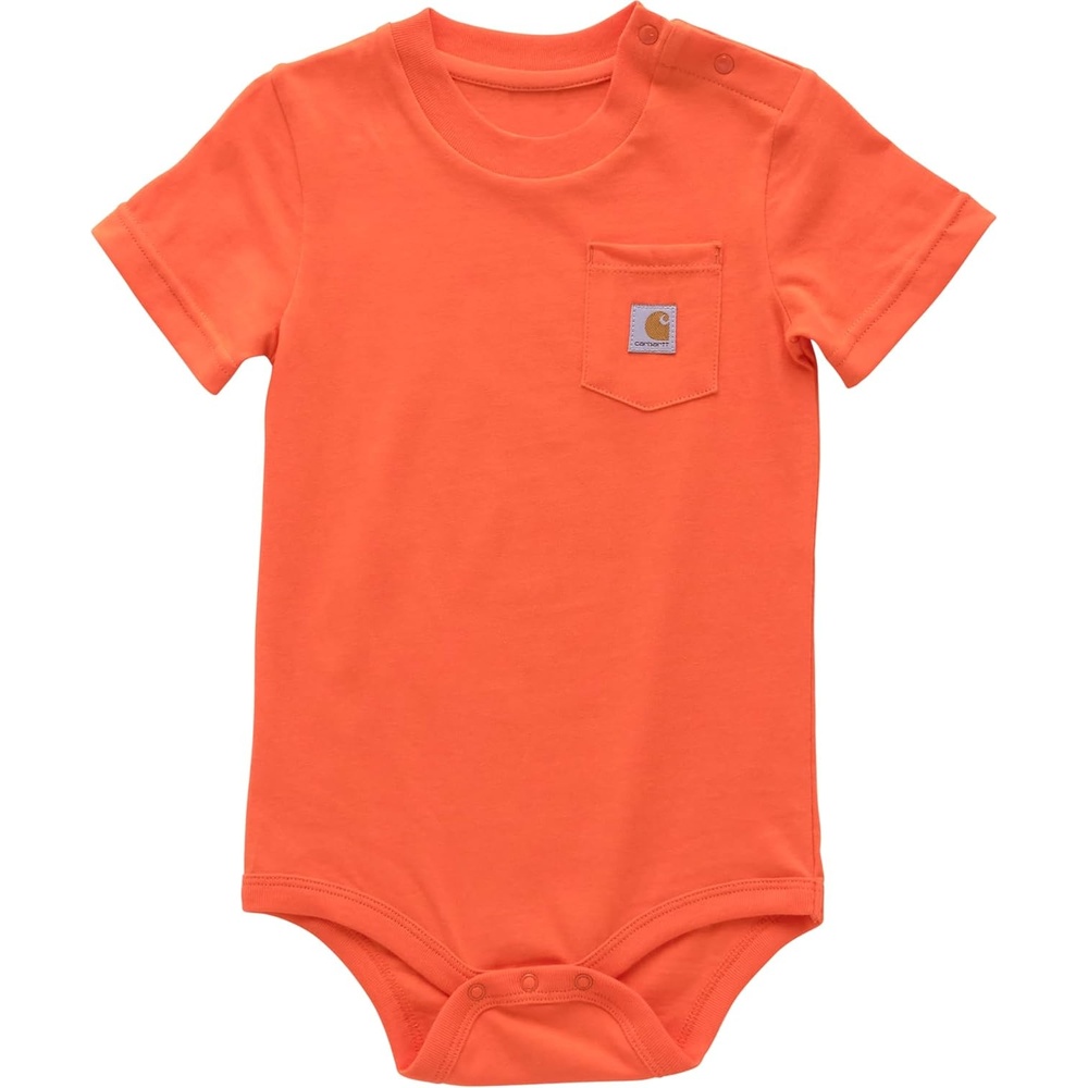 image:imageCarhartt Unisex Baby Shortsleeve Bodysuit Pocket TshirtGrenadine