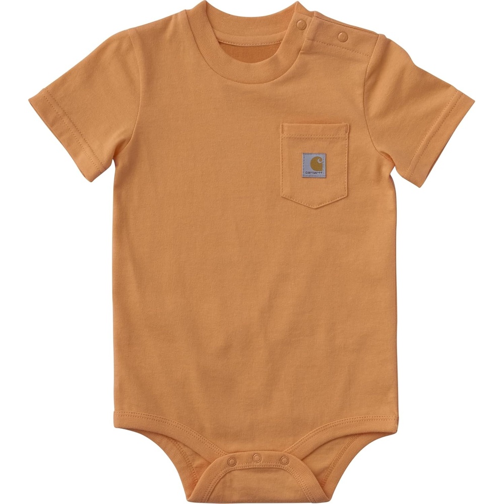 image:imageCarhartt Unisex Baby Shortsleeve Bodysuit Pocket TshirtPapaya