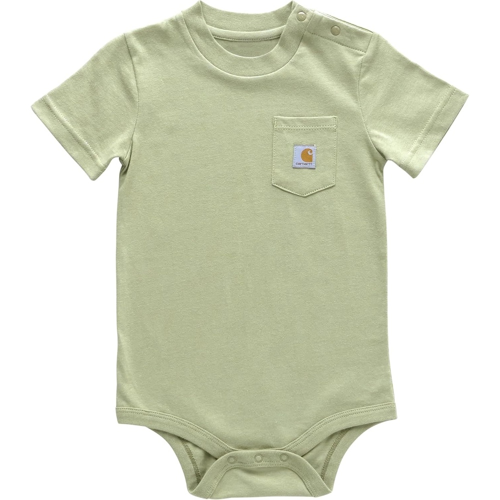 image:imageCarhartt Unisex Baby Shortsleeve Bodysuit Pocket TshirtTea Green