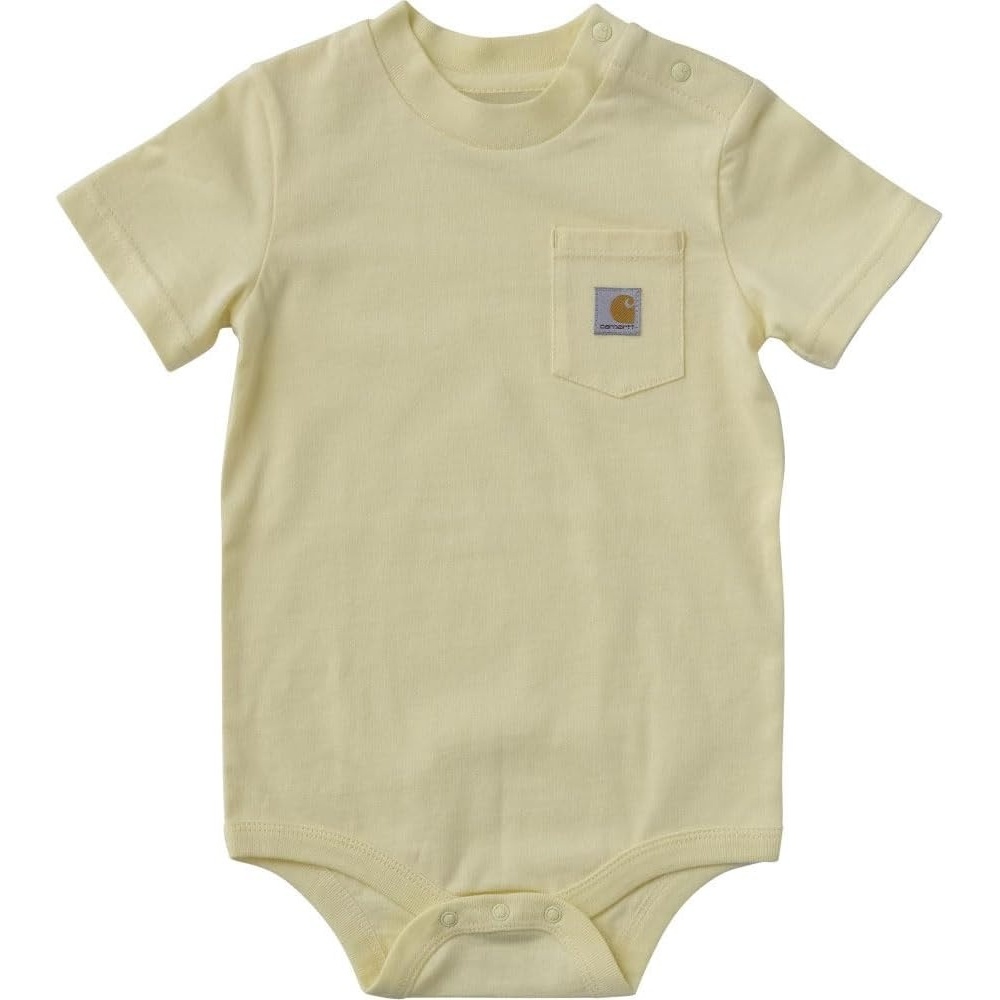image:imageCarhartt Unisex Baby Shortsleeve Bodysuit Pocket TshirtWax Yellow