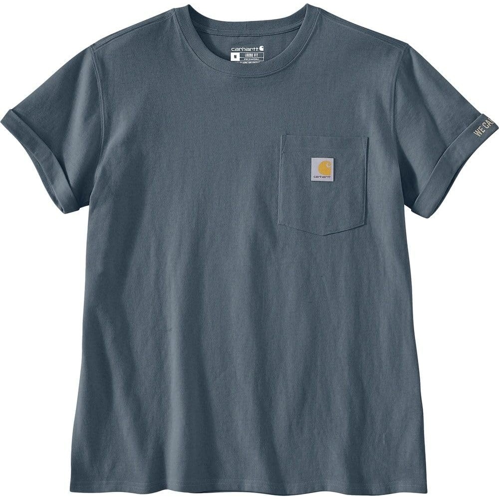 image:imageCarhartt Womens 106903 Womens Loose Fit Heavyweight ShortSleeve Love of LaboIron Blue