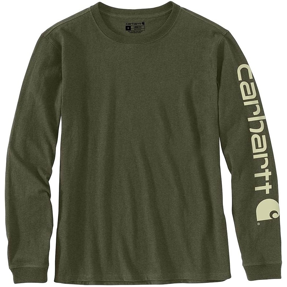 image:imageCarhartt Womens Dearborn Loose LS Logo TShirtBasil Heather