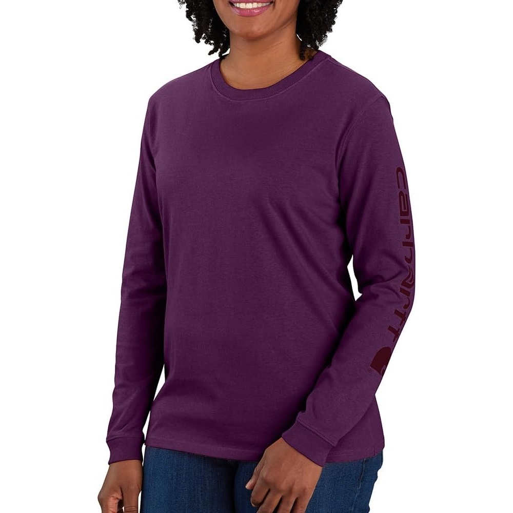 image:imageCarhartt Womens Dearborn Loose LS Logo TShirtEggplant