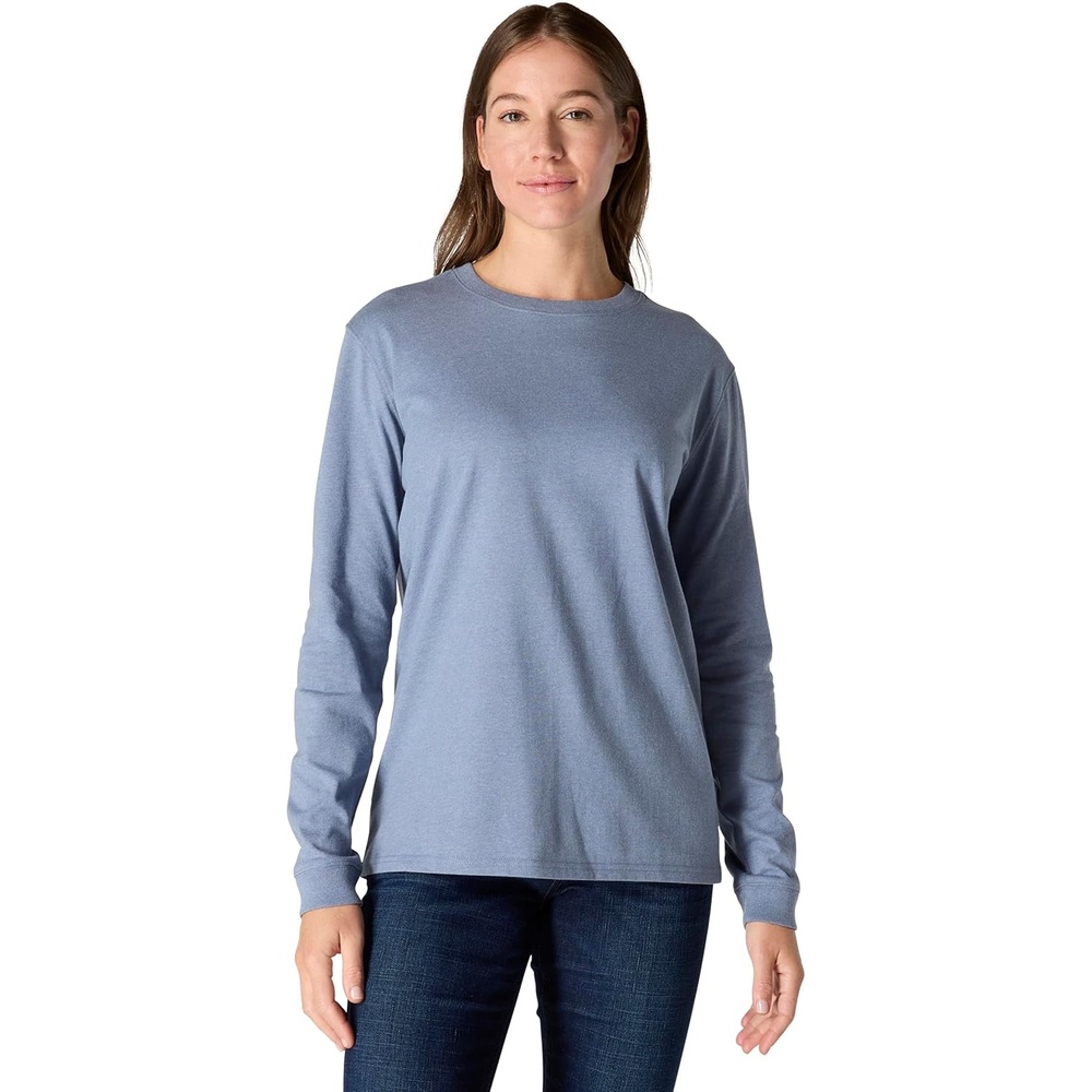 image:imageCarhartt Womens Dearborn Loose LS Logo TShirtLight Faded Navy Heather