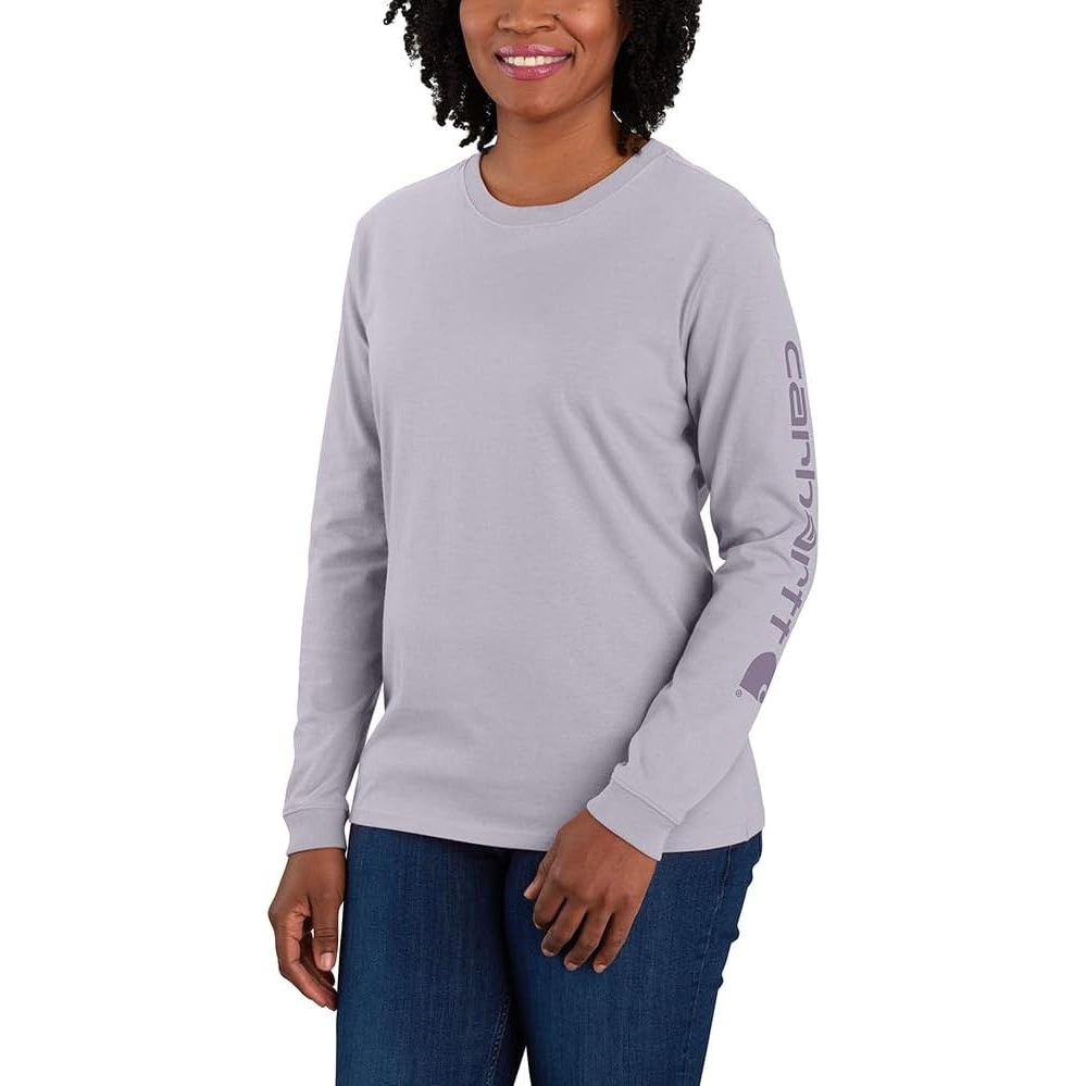 image:imageCarhartt Womens Dearborn Loose LS Logo TShirtLilac Haze