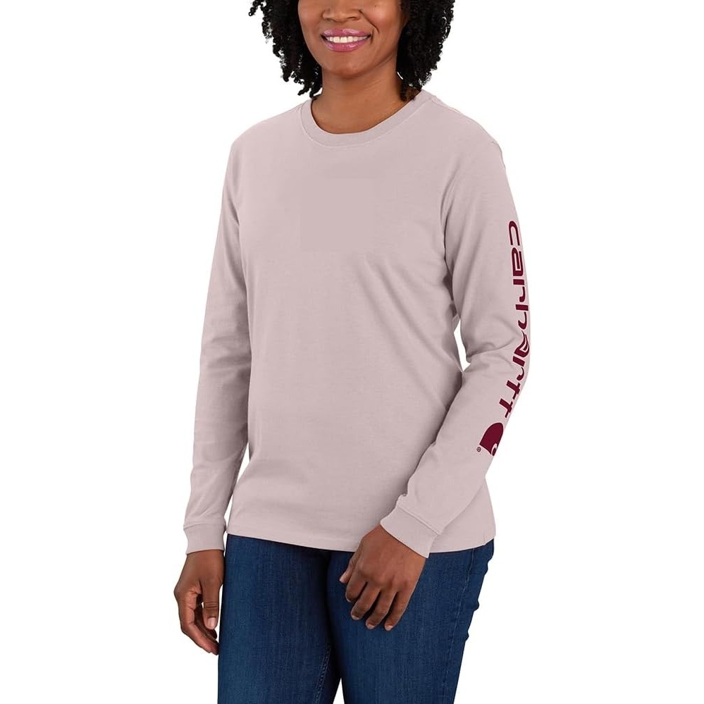 image:imageCarhartt Womens Dearborn Loose LS Logo TShirtMink