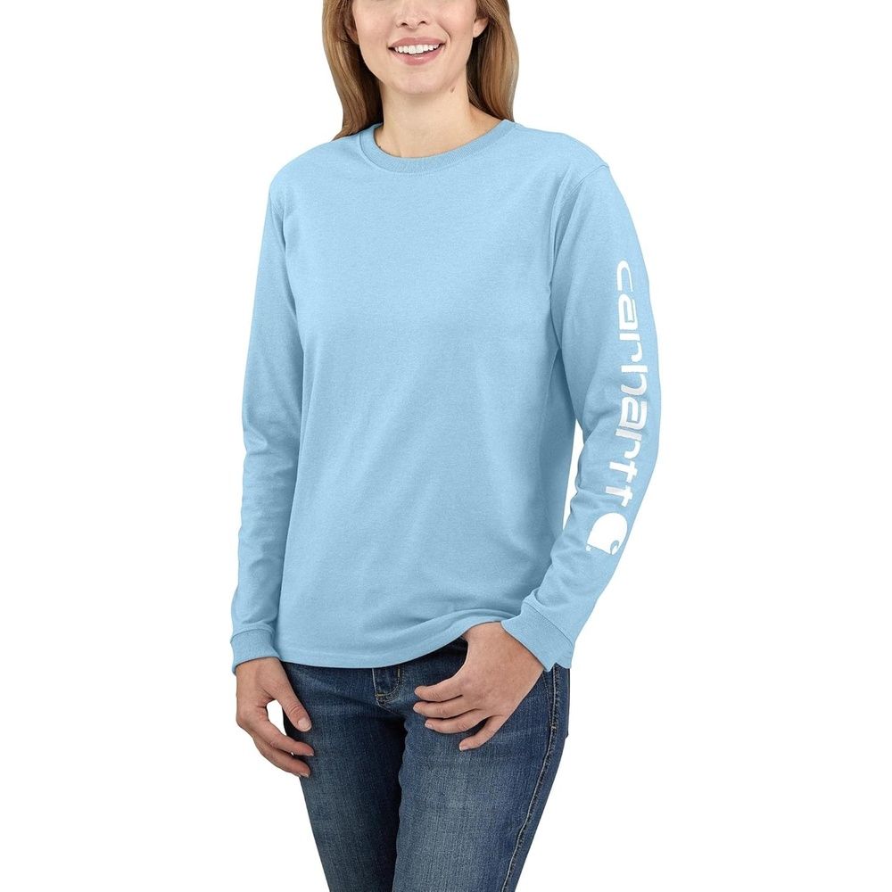 image:imageCarhartt Womens Dearborn Loose LS Logo TShirtPowder Blue