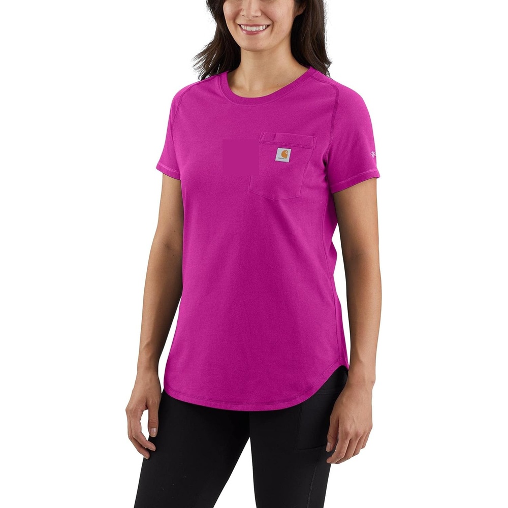 image:imageCarhartt Womens Force Relaxed Fit Midweight Pocket TShirt 105415Magenta Agate