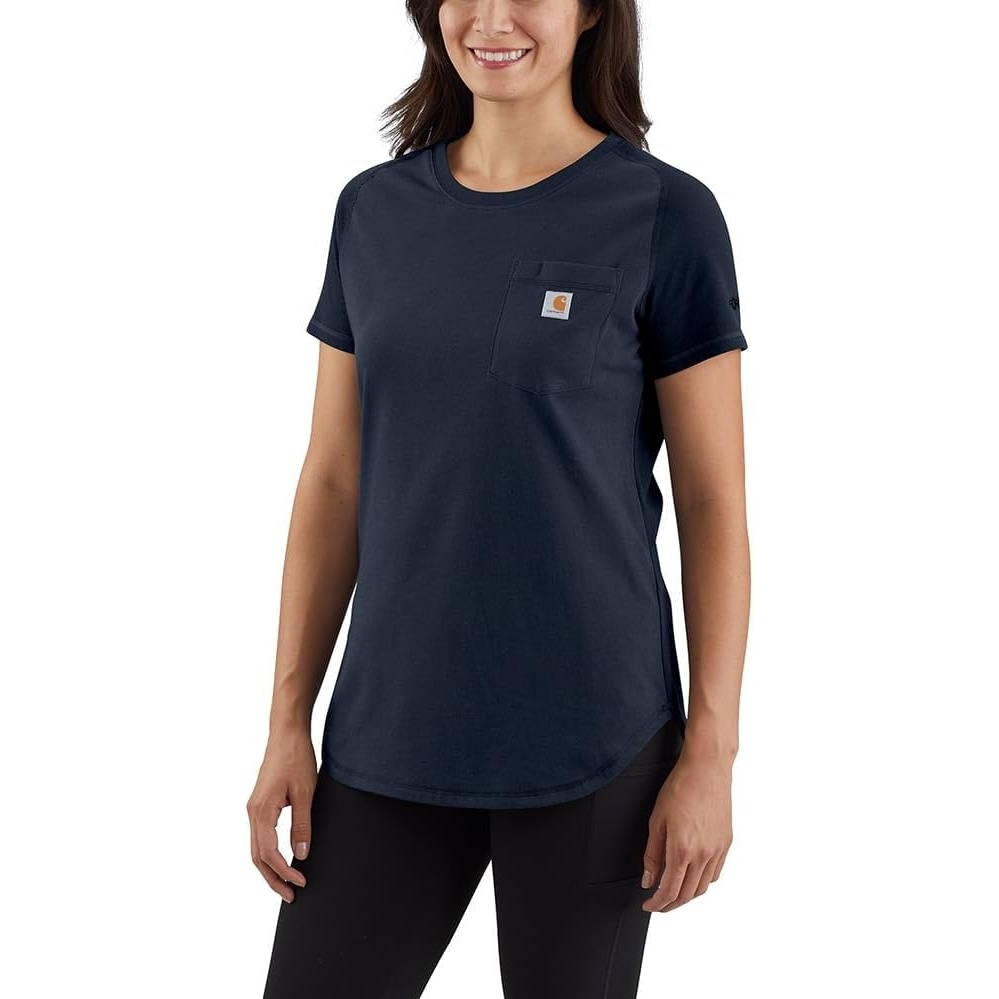 image:imageCarhartt Womens Force Relaxed Fit Midweight Pocket TShirt 105415Navy Closeout