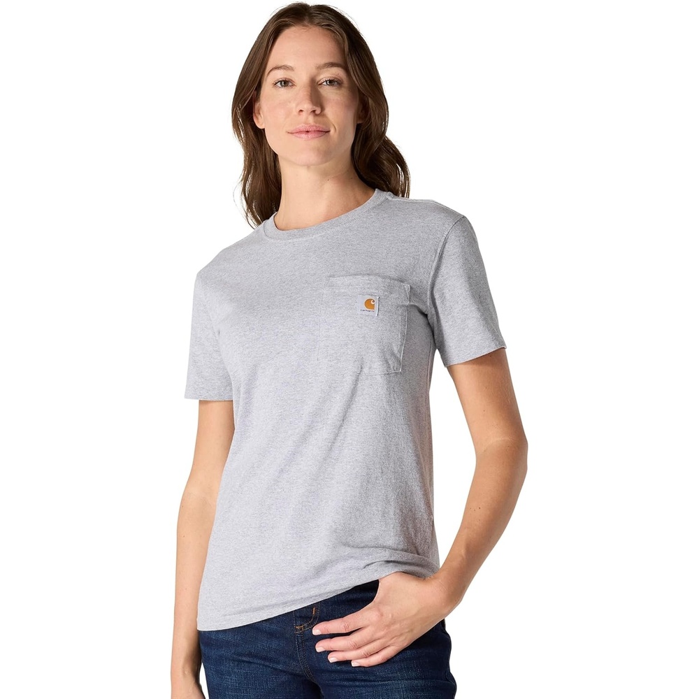 image:imageCarhartt Womens Iconic WK87 Pocket TShirtHeather Gray