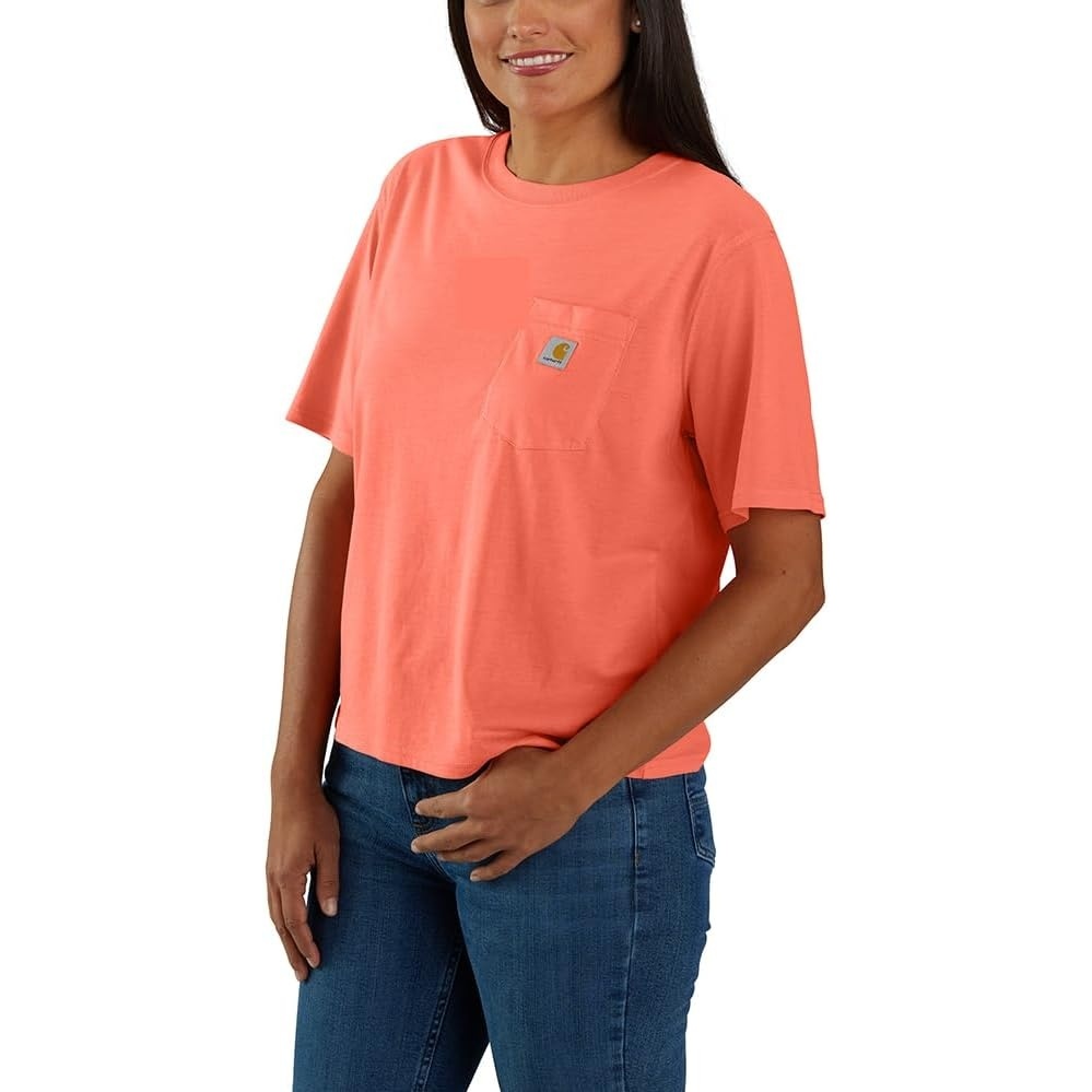 image:imageCarhartt Womens Tencel Fiber Series Loose TShirtFresh Salmon
