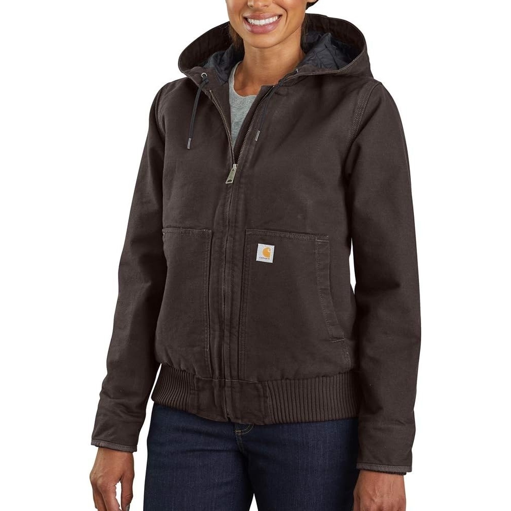 image:imageCarhartt Womens Washed Duck Active JacDark Brown