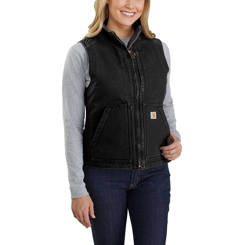 image:imageCarhartt Womens Washed Duck Mock Neck VestBlack