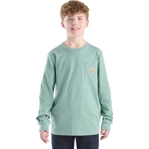 Carhartt Boys Long-Sleeve Logo Sleeve Pocket T-Shirt(Patina)