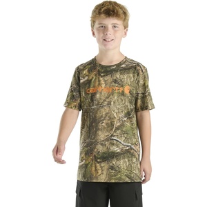 Carhartt Boys’ Short Sleeve Camo Print T-Shirt(Mossy Oak Country Dna)