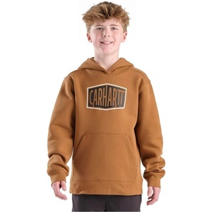 Carhartt CA6775 Youth Big Boys’ Long Sleeve Graphic Hooded Sweatshirt(Brown)