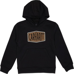 Carhartt CA6775 Youth Big Boys’ Long Sleeve Graphic Hooded Sweatshirt(Caviar Black)