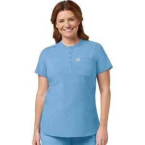 Carhartt Force Essentials Unisex V-Neck 6-Pocket Scrub Top(Azure Blue)
