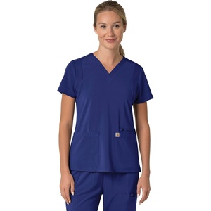 Carhartt Force Essentials Unisex V-Neck 6-Pocket Scrub Top(Galaxy Blue)