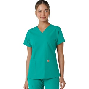 Carhartt Force Essentials Unisex V-Neck 6-Pocket Scrub Top(Teal)
