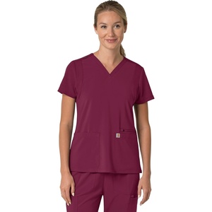 Carhartt Force Essentials Unisex V-Neck 6-Pocket Scrub Top(Wine)