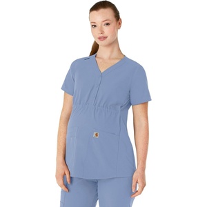 Carhartt Force Essentials Women’s Henley Maternity Scrub Top(Ceil Blue)