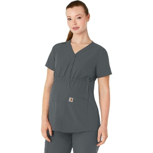 Carhartt Force Essentials Women’s Henley Maternity Scrub Top(Pewter)