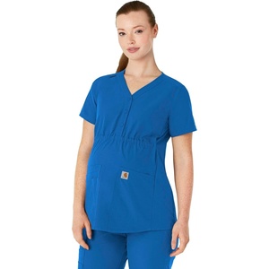 Carhartt Force Essentials Women’s Henley Maternity Scrub Top(Royal)