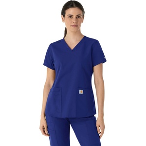 Carhartt Force Essentials Women’s V-Neck Scrub Top, Galaxy Blue, M