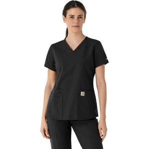 Carhartt Force Essentials Women’s V-Neck Scrub Top(Black)