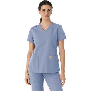 Carhartt Force Essentials Women’s V-Neck Scrub Top(Ceil Blue)
