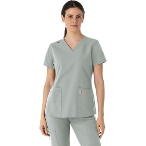 Carhartt Force Essentials Women’s V-Neck Scrub Top(Grey)
