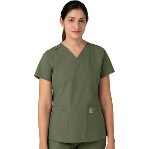 Carhartt Force Essentials Women’s V-Neck Scrub Top(Olive)