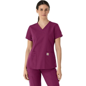 Carhartt Force Essentials Women’s V-Neck Scrub Top(Wine)