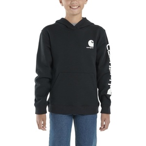Carhartt Kid’s CA6272 Long-Sleeve Graphic Sweatshirt – Boys(Caviar Black)