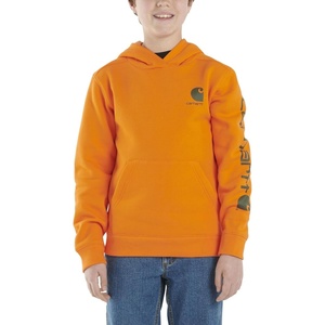 Carhartt Kid’s CA6272 Long-Sleeve Graphic Sweatshirt – Boys(Exotic Orange)