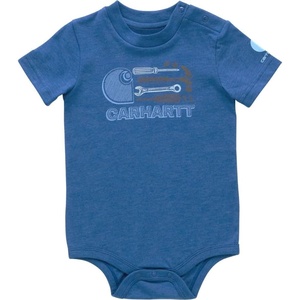 Carhartt Kid’s CA6647 Short-Sleeve Tools Bodysuit – Boys(Limoges Heather)