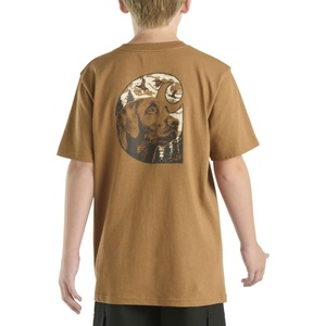 Carhartt Kid’s CA6679 Short-Sleeve Pocket Dog T-Shirt – Boys(Carhartt Brown)