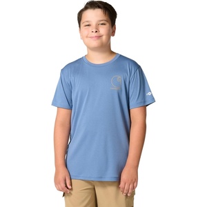 Carhartt Kid’s CA6696 Short-Sleeve Force® Sun Defender T-Shirt – Boys(Blue Horizon Heather)