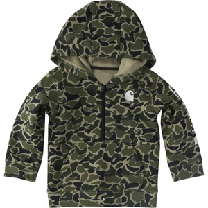Carhartt Kid’s CA6735 Long-Sleeve Half-Zip Camo Sweatshirt – Boys(Green Duck Camo)