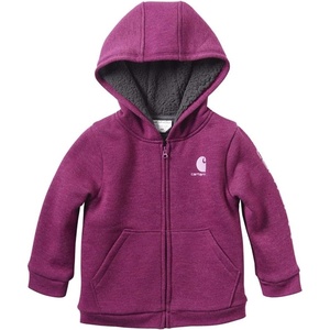 Carhartt Kid’s CP9547 Canvas Insulated Hooded Jacket – Girls(Plum Caspian)