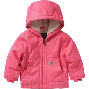 Carhartt Kid’s CP9566 Canvas Insulated Hooded Active Jac – Girls(Pink Lemonade)