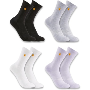 Carhartt Kids’ Midweight Embroidered Crew Sock 4 Pack, Assorted(Assorted 02)