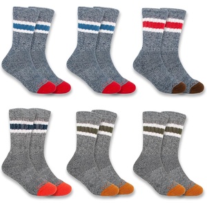 Carhartt Kid’s SC0146J Boy’s Midweight Camp Crew Sock 6-Pack(Assorted 1)