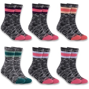 Carhartt Kid’s SC0146J Boy’s Midweight Camp Crew Sock 6-Pack(Pink)