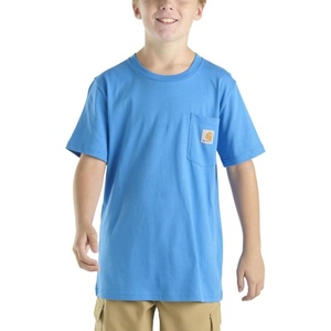 Carhartt Kids’ Short Sleeve Pocket T-Shirt Tee Shirt(Bright Blue)
