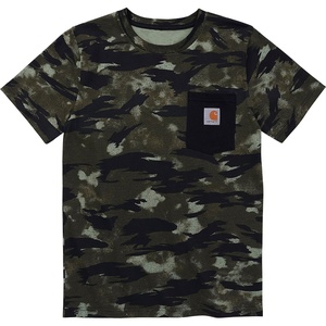 Carhartt Kids’ Short Sleeve Pocket T-Shirt Tee Shirt(Dark Green Camo)