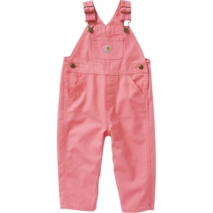 Carhartt Toddler Girls Unlined Canvas Bib Overalls, Pink Lemonade, 3T